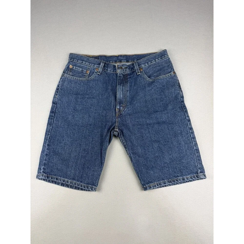 Levi's 505 Mens Denim Jean Shorts W33 Medium Stonewash Blue Regular Fit Cotton